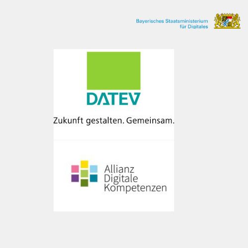Logo von DATEV und Allianz Digitale Kompetenzen