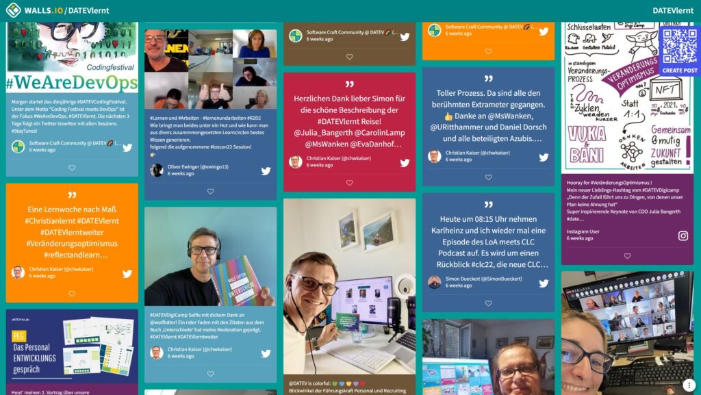 Screenshot der DigiCamp-Social Wall